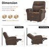 image:imageMCombo Wall Hugger Power Recliner Chair for Small Spaces Living Room RV USB amp TypeC Charging Ports Extra Wide 24 Seat Rolled Arm Electric Reclining Chair PetFriendly Fabric PR630 Dark BrownDark Brown
