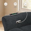 image:imageMCombo Wall Hugger Power Recliner Chair for Small Spaces Living Room RV USB amp TypeC Charging Ports Extra Wide 24 Seat Rolled Arm Electric Reclining Chair PetFriendly Fabric PR630 Dark BrownDark Grey