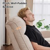 image:imageMCombo Wall Hugger Power Recliner Chair for Small Spaces Living Room RV USB amp TypeC Charging Ports Extra Wide 24 Seat Rolled Arm Electric Reclining Chair PetFriendly Fabric PR630 Dark BrownBeige
