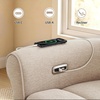 image:imageMCombo Wall Hugger Power Recliner Chair for Small Spaces Living Room RV USB amp TypeC Charging Ports Extra Wide 24 Seat Rolled Arm Electric Reclining Chair PetFriendly Fabric PR630 Dark BrownBeige