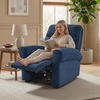 image:imageMCombo Wall Hugger Power Recliner Chair for Small Spaces Living Room RV USB amp TypeC Charging Ports Extra Wide 24 Seat Rolled Arm Electric Reclining Chair PetFriendly Fabric PR630 Dark BrownNavy Blue