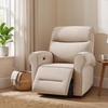 image:imageMCombo Wall Hugger Power Recliner Chair for Small Spaces Living Room RV USB amp TypeC Charging Ports Extra Wide 24 Seat Rolled Arm Electric Reclining Chair PetFriendly Fabric PR630 Dark BrownBeige
