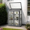 image:imageMCombo Wooden Cold Frame Greenhouse Raised Flower Planter Shelf Protection for Outdoor Indoor Use 0760 Dark GreyDark Grey