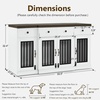 image:imageMCombo Wooden Dog Crate Furniture with 4 Drawers and 4 Lockable Doors Pet Kennel TV Stand for MediumLarge Dogs 1872 White and GreyWhite and Brown
