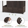 image:imageMCombo Wooden Greenhouse Walkin Outdoor Greenhouse with Openable Roof and Lockable Door 0899 Dark GreyBrown