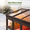 image:imageMCombo Wooden Greenhouse Walkin Outdoor Greenhouse with Openable Roof and Lockable Door 0899 Dark GreyBrown