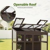 image:imageMCombo Wooden Greenhouse Walkin Outdoor Greenhouse with Openable Roof and Lockable Door 0899 Dark GreyBrown