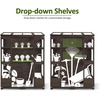 image:imageMCombo Wooden Greenhouse Walkin Outdoor Greenhouse with Openable Roof and Lockable Door 0899 Dark GreyBrown