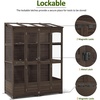 image:imageMCombo Wooden Greenhouse Walkin Outdoor Greenhouse with Openable Roof and Lockable Door 0899 Dark GreyBrown