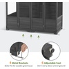 image:imageMCombo Wooden Greenhouse Walkin Outdoor Greenhouse with Openable Roof and Lockable Door 0899 Dark GreyDark Grey