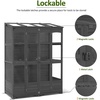 image:imageMCombo Wooden Greenhouse Walkin Outdoor Greenhouse with Openable Roof and Lockable Door 0899 Dark GreyDark Grey