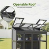 image:imageMCombo Wooden Greenhouse Walkin Outdoor Greenhouse with Openable Roof and Lockable Door 0899 Dark GreyDark Grey