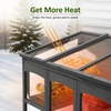 image:imageMCombo Wooden Greenhouse Walkin Outdoor Greenhouse with Openable Roof and Lockable Door 0899 Dark GreyDark Grey