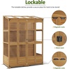 image:imageMCombo Wooden Greenhouse Walkin Outdoor Greenhouse with Openable Roof and Lockable Door 0899 Dark GreyNatural