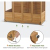image:imageMCombo Wooden Greenhouse Walkin Outdoor Greenhouse with Openable Roof and Lockable Door 0899 Dark GreyNatural
