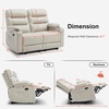 image:imageMCombo Zero Gravity Power Loveseat Recliner with Console Heat and Vibration Massage Reclining Loveseat Sofa with USB Ports Cup Holders for Living Room Faux Leather PR622Sets Navy BlueLight Grey
