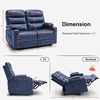 image:imageMCombo Zero Gravity Power Loveseat Recliner with Console Heat and Vibration Massage Reclining Loveseat Sofa with USB Ports Cup Holders for Living Room Faux Leather PR622Sets Navy BlueNavy Blue