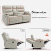 image:imageMCombo Zero Gravity Power Loveseat Recliner with Console Heat and Vibration Massage Reclining Loveseat Sofa with USB Ports Cup Holders for Living Room Faux Leather PR622Sets Navy BlueLight Grey