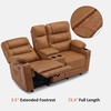 image:imageMCombo Zero Gravity Power Loveseat Recliner with Console Heat and Vibration Massage Reclining Loveseat Sofa with USB Ports Cup Holders for Living Room Faux Leather PR622Sets Navy BlueSaddle
