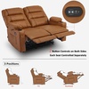 image:imageMCombo Zero Gravity Power Loveseat Recliner with Console Heat and Vibration Massage Reclining Loveseat Sofa with USB Ports Cup Holders for Living Room Faux Leather PR622Sets Navy BlueSaddle