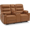 image:imageMCombo Zero Gravity Power Loveseat Recliner with Console Heat and Vibration Massage Reclining Loveseat Sofa with USB Ports Cup Holders for Living Room Faux Leather PR622Sets Navy BlueSaddle