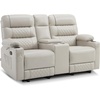 image:imageMCombo Zero Gravity Power Loveseat Recliner with Console Heat and Vibration Massage Reclining Loveseat Sofa with USB Ports Cup Holders for Living Room Faux Leather PR622Sets Navy BlueLight Grey