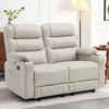 image:imageMCombo Zero Gravity Power Loveseat Recliner with Console Heat and Vibration Massage Reclining Loveseat Sofa with USB Ports Cup Holders for Living Room Faux Leather PR622Sets Navy BlueLight Grey