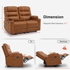 image:imageMCombo Zero Gravity Power Loveseat Recliner with Console Heat and Vibration Massage Reclining Loveseat Sofa with USB Ports Cup Holders for Living Room Faux Leather PR622Sets Navy BlueSaddle