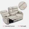 image:imageMCombo Zero Gravity Power Loveseat Recliner with Console Heat and Vibration Massage Reclining Loveseat Sofa with USB Ports Cup Holders for Living Room Faux Leather PR622Sets Navy BlueLight Grey