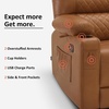 image:imageMCombo Zero Gravity Power Loveseat Recliner with Console Heat and Vibration Massage Reclining Loveseat Sofa with USB Ports Cup Holders for Living Room Faux Leather PR622Sets Navy BlueSaddle