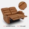 image:imageMCombo Zero Gravity Power Loveseat Recliner with Console Heat and Vibration Massage Reclining Loveseat Sofa with USB Ports Cup Holders for Living Room Faux Leather PR622Sets Navy BlueSaddle