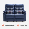 image:imageMCombo Zero Gravity Power Loveseat Recliner with Console Heat and Vibration Massage Reclining Loveseat Sofa with USB Ports Cup Holders for Living Room Faux Leather PR622Sets Navy BlueNavy Blue