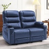 image:imageMCombo Zero Gravity Power Loveseat Recliner with Console Heat and Vibration Massage Reclining Loveseat Sofa with USB Ports Cup Holders for Living Room Faux Leather PR622Sets Navy BlueNavy Blue