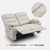 image:imageMCombo Zero Gravity Power Loveseat Recliner with Console Heat and Vibration Massage Reclining Loveseat Sofa with USB Ports Cup Holders for Living Room Faux Leather PR622Sets Navy BlueLight Grey