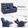image:imageMCombo Zero Gravity Power Loveseat Recliner with Console Heat and Vibration Massage Reclining Loveseat Sofa with USB Ports Cup Holders for Living Room Faux Leather PR622Sets Navy BlueNavy Blue