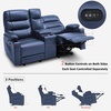 image:imageMCombo Zero Gravity Power Loveseat Recliner with Console Heat and Vibration Massage Reclining Loveseat Sofa with USB Ports Cup Holders for Living Room Faux Leather PR622Sets Navy BlueNavy Blue