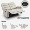 image:imageMCombo Zero Gravity Power Loveseat Recliner with Console Heat and Vibration Massage Reclining Loveseat Sofa with USB Ports Cup Holders for Living Room Faux Leather PR622Sets Navy BlueLight Grey