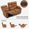 image:imageMCombo Zero Gravity Power Loveseat Recliner with Console Heat and Vibration Massage Reclining Loveseat Sofa with USB Ports Cup Holders for Living Room Faux Leather PR622Sets Navy BlueSaddle
