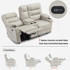 image:imageMCombo Zero Gravity Power Loveseat Recliner with Console Heat and Vibration Massage Reclining Loveseat Sofa with USB Ports Cup Holders for Living Room Faux Leather PR622Sets Navy BlueLight Grey