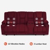 image:imageMCombo Zero Gravity Power Loveseat Sofa with Console Heat and Massage Reclining Loveseat for Living Room Fabric 6035SET Grey Loveseat with ConsoleBurgundy