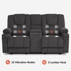 image:imageMCombo Zero Gravity Power Loveseat Sofa with Console Heat and Massage Reclining Loveseat for Living Room Fabric 6035SET Grey Loveseat with ConsoleGrey