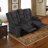 image:imageMCombo Zero Gravity Power Loveseat Sofa with Console Heat and Massage Reclining Loveseat for Living Room Fabric 6035SET Grey Loveseat with ConsoleGrey