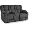 image:imageMCombo Zero Gravity Power Loveseat Sofa with Console Heat and Massage Reclining Loveseat for Living Room Fabric 6035SET Grey Loveseat with ConsoleGrey