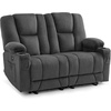 image:imageMCombo Zero Gravity Power Loveseat Sofa with Console Heat and Massage Reclining Loveseat for Living Room Fabric 6035SET Grey Loveseat with ConsoleGrey