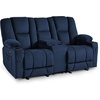 image:imageMCombo Zero Gravity Power Loveseat Sofa with Console Heat and Massage Reclining Loveseat for Living Room Fabric 6035SET Grey Loveseat with ConsoleNavy Blue