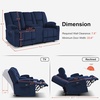 image:imageMCombo Zero Gravity Power Loveseat Sofa with Console Heat and Massage Reclining Loveseat for Living Room Fabric 6035SET Grey Loveseat with ConsoleNavy Blue