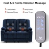 image:imageMCombo Zero Gravity Power Loveseat Sofa with Console Heat and Massage Reclining Loveseat for Living Room Fabric 6035SET Grey Loveseat with ConsoleNavy Blue