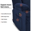 image:imageMCombo Zero Gravity Power Loveseat Sofa with Console Heat and Massage Reclining Loveseat for Living Room Fabric 6035SET Grey Loveseat with ConsoleNavy Blue