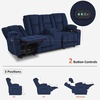 image:imageMCombo Zero Gravity Power Loveseat Sofa with Console Heat and Massage Reclining Loveseat for Living Room Fabric 6035SET Grey Loveseat with ConsoleNavy Blue