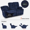 image:imageMCombo Zero Gravity Power Loveseat Sofa with Console Heat and Massage Reclining Loveseat for Living Room Fabric 6035SET Grey Loveseat with ConsoleNavy Blue